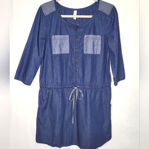 Love Hanna Blue Denim Dress Lightweight and Soft Size Medium LOOK 💙